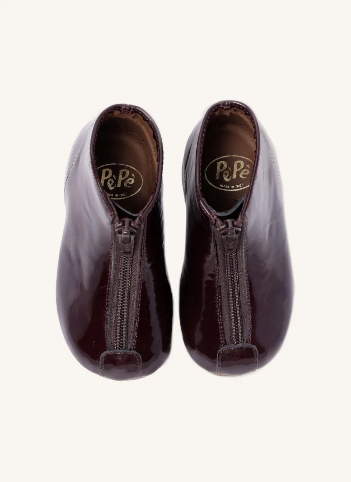 Pèpè - Botines tobilleros de charol burdeos