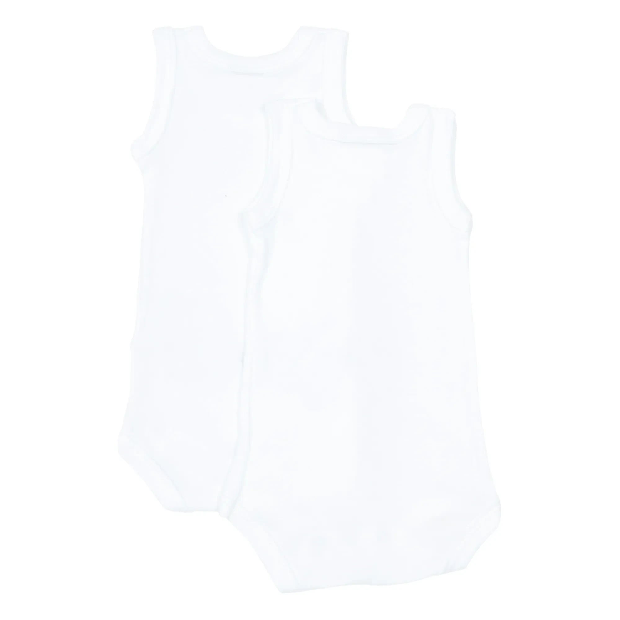 Petit Bateau - Conjunto de 2 peleles sin mangas de algodón orgánico para bebé | Blanco