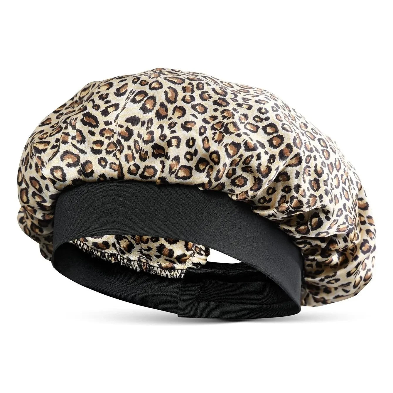 Emily's Pillow - Gorro de noche de seda con estampado de leopardo