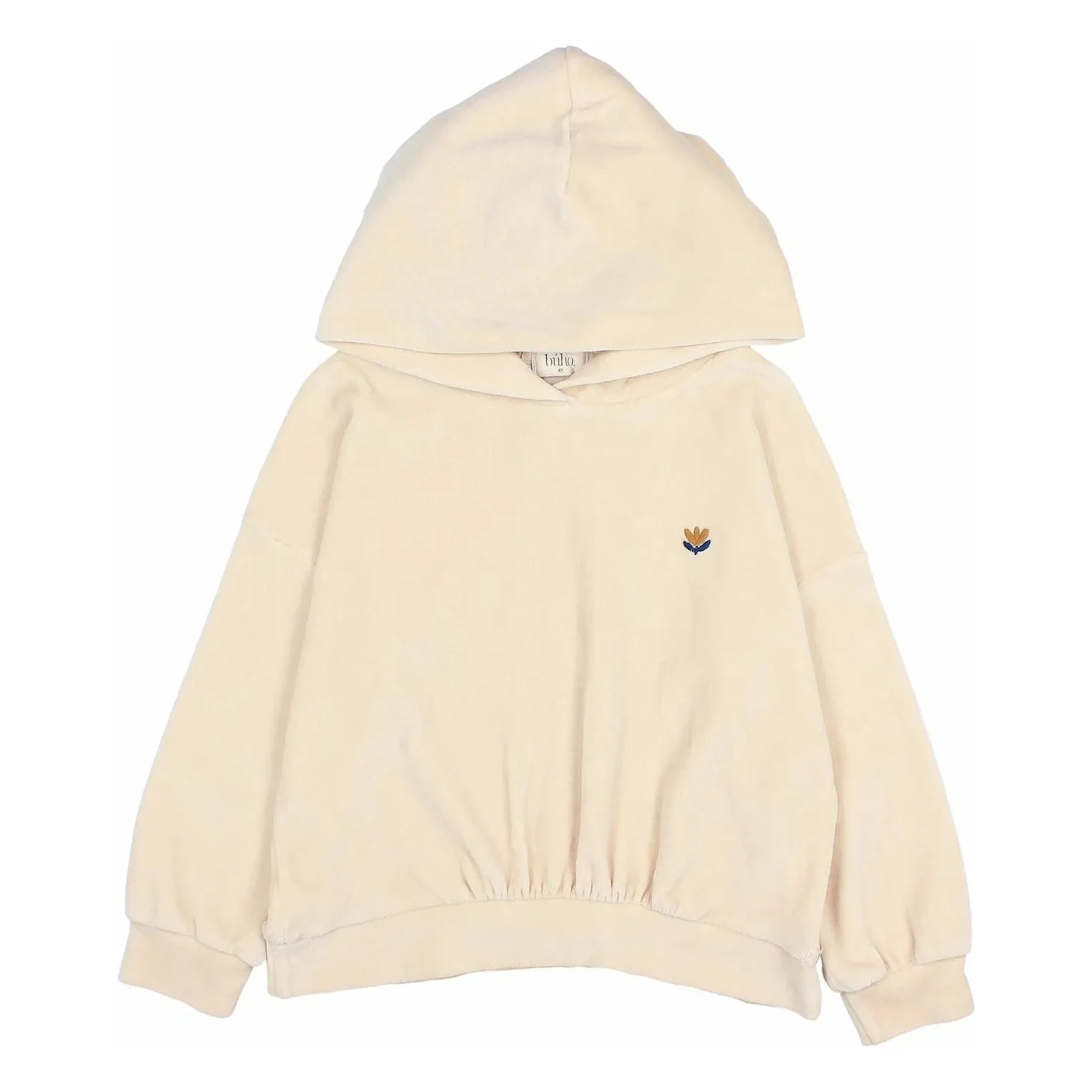 Búho - Sudadera con capucha de algodón orgánico aterciopelado | Marfil