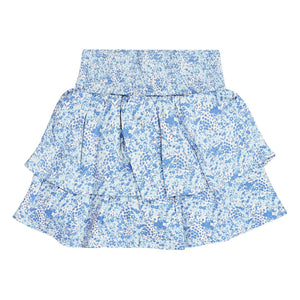 Tumble N'Dry - Falda con Volantes y Estampado Floral de Algodón Orgánico | Azul Claro