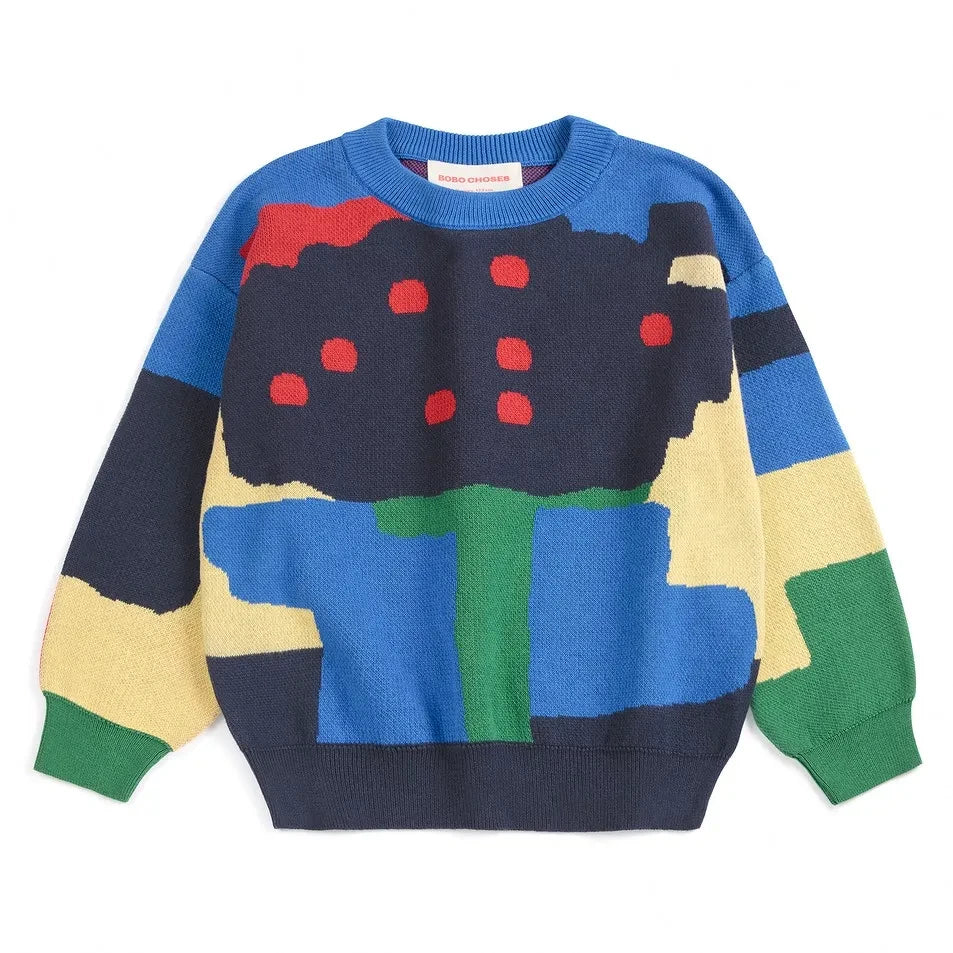 Bobo Choses - Suéter de algodón orgánico con estampado de camuflaje | Azul