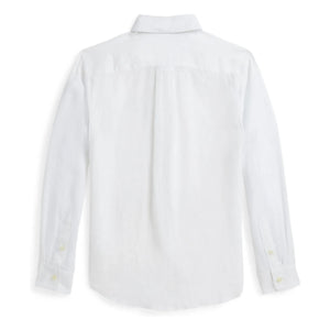Ralph Lauren - Camisa de lino deportiva con logo | Blanco