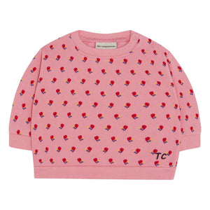 The Campamento - Çiçek Desenli Bebek Sweatshirt | Pembe