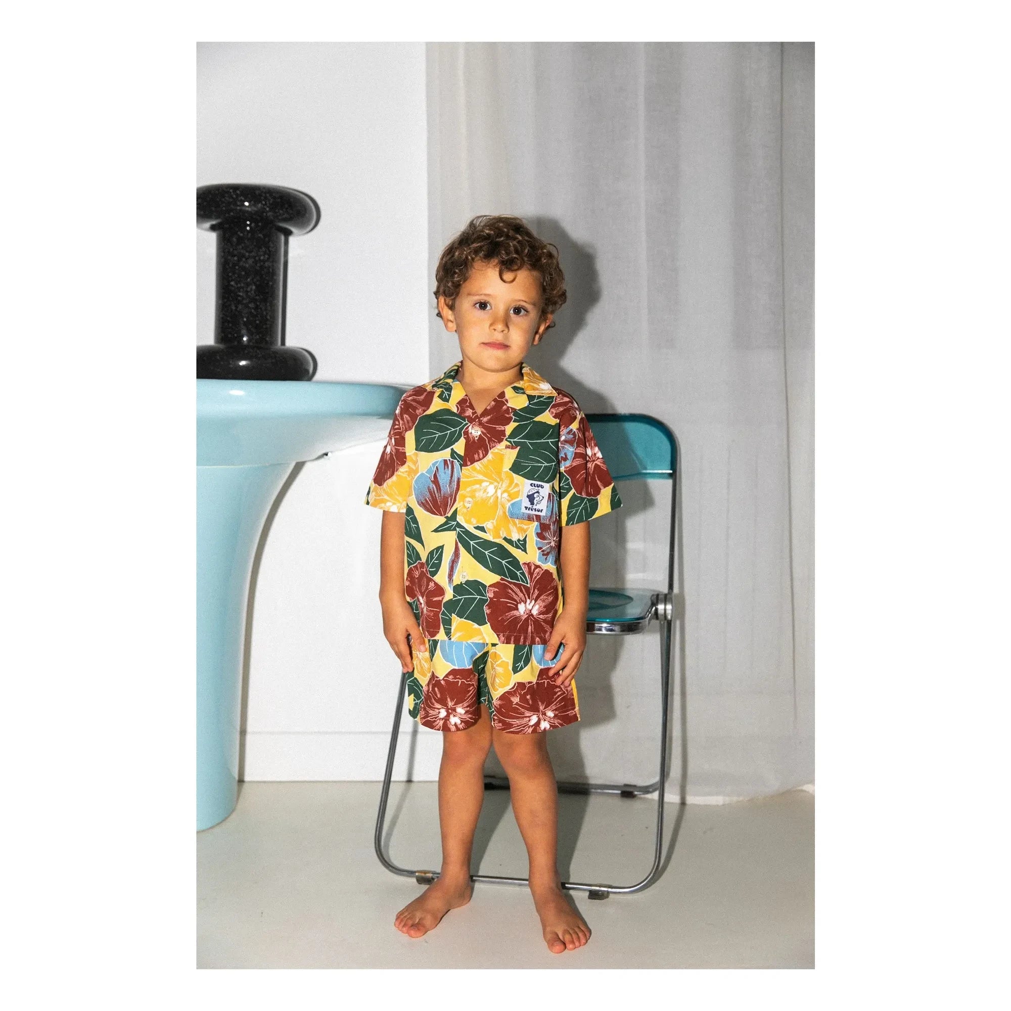 Club Trésor - Conjunto de Camisa y Pantalones Cortos de Popelín Tulum | Amarillo