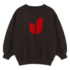 Jenest - Pippa Organik Pamuklu Melanj Sweatshirt | Koyu Kahverengi