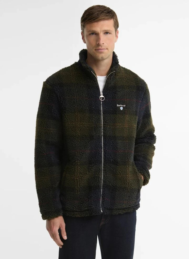 Barbour - Chaqueta de Polar con Cremallera a Cuadros | Caqui