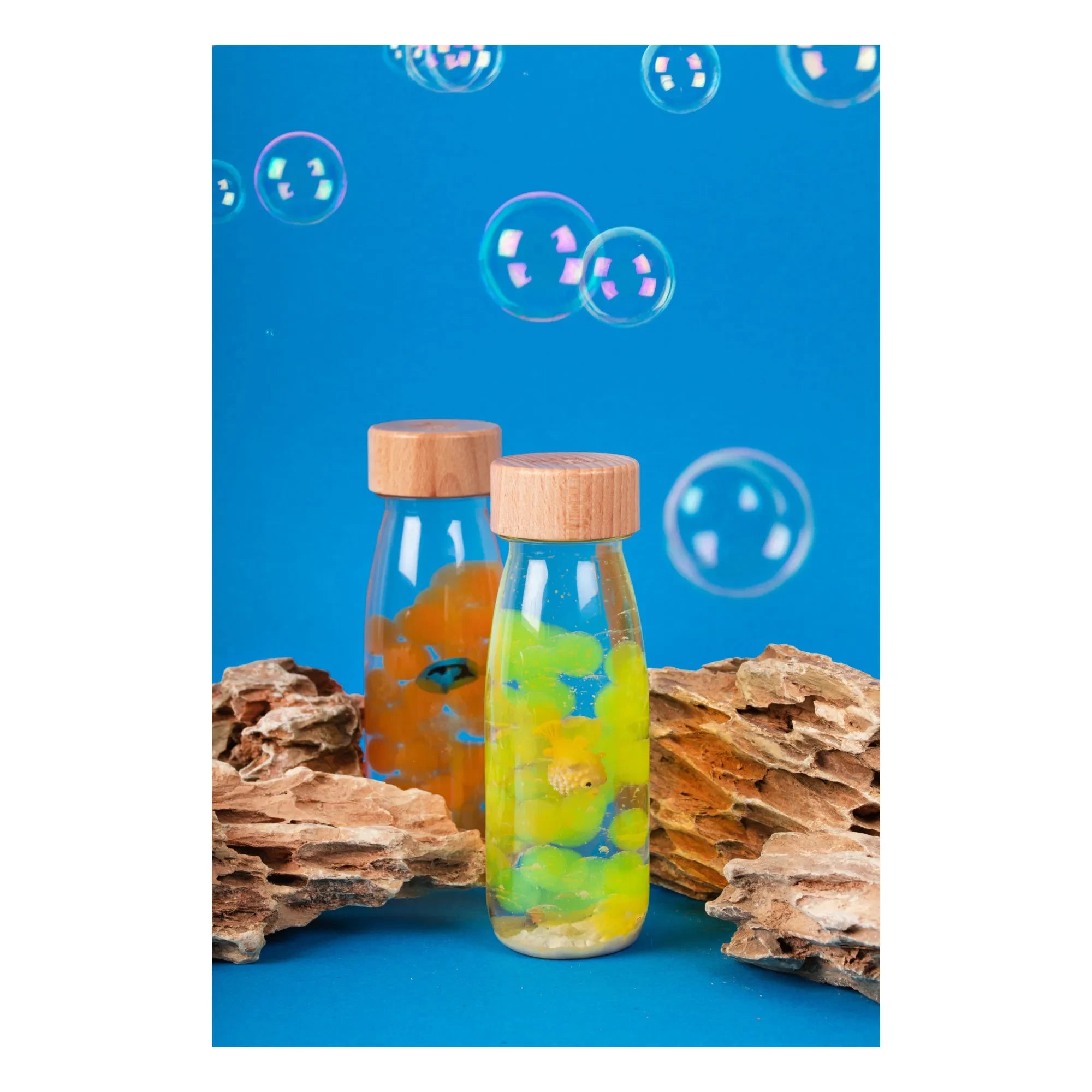 Petit Boum - Botella Sensorial de Peces | Amarillo