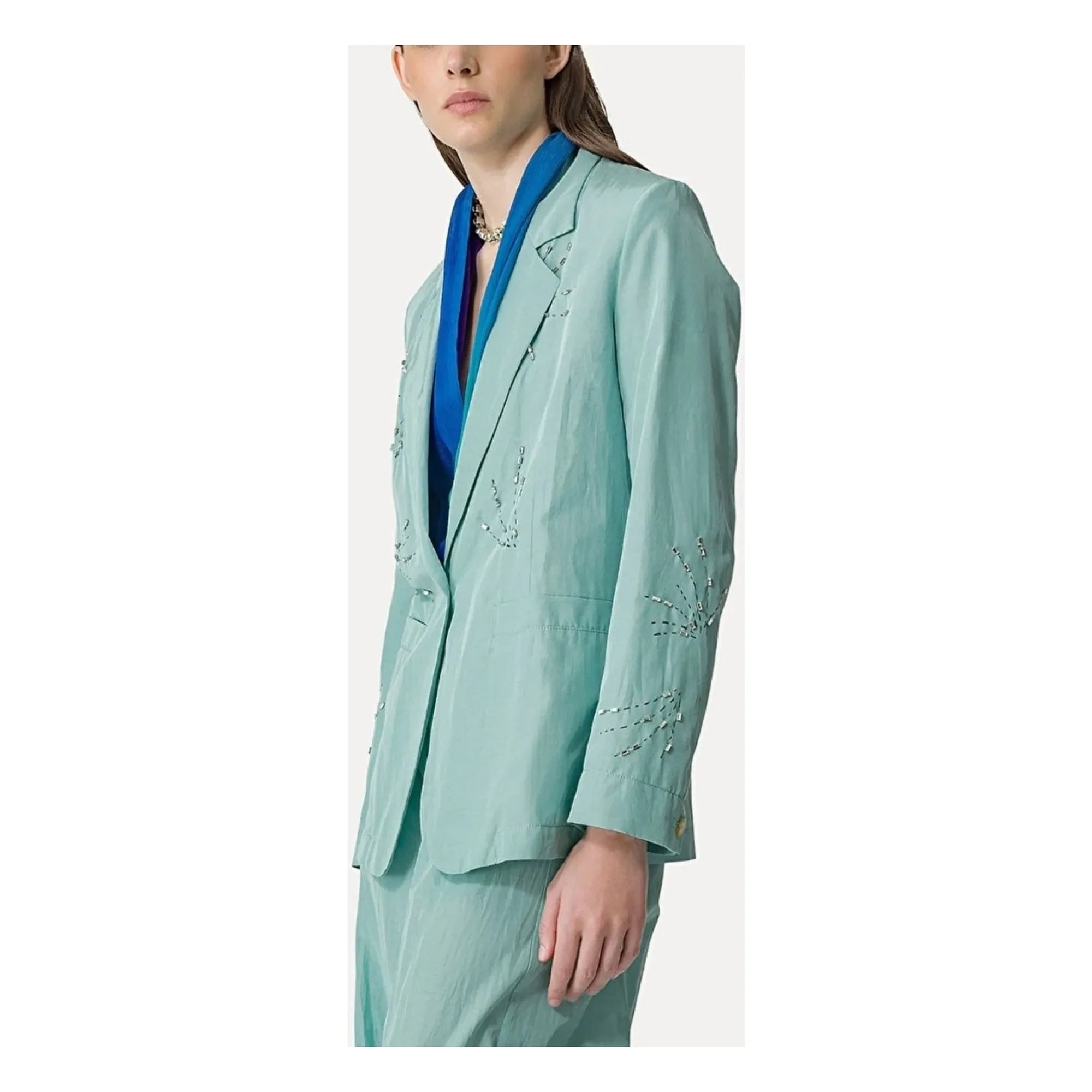 Forte Forte - Chaqueta con bordado tafetán de corte cuadrado | Aqua