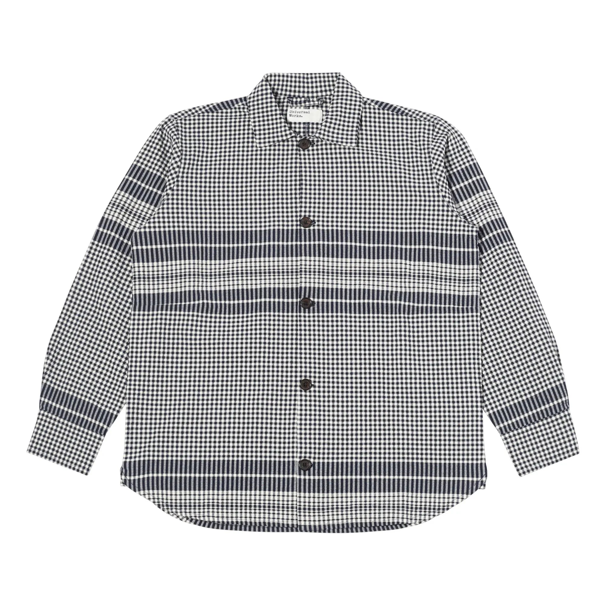 Universal Works - Camisa | Azul marino - Blanco roto