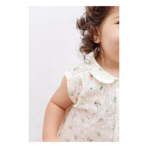 Bonton - Camisa con cuello Claudine Lorelei Bouquets | Crudo