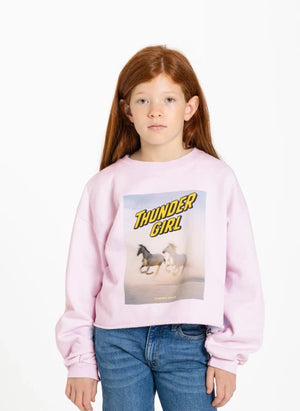 Hundred Pieces - Belmont Horses Sudadera de Algodón Orgánico | Rosa Claro