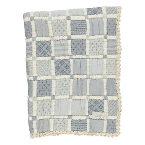 Bebe Organic - Manta Patchwork de Algodón Orgánico Mai | Azul