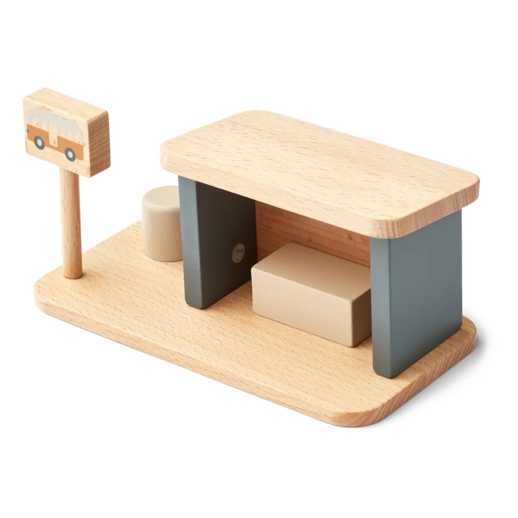 Liewood - Parada de autobús de madera | Mezcla de azul ballena