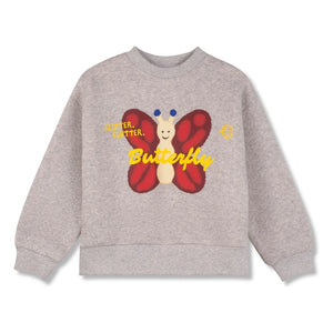 Wynken - Sudadera con mariposas | Gris jaspeado