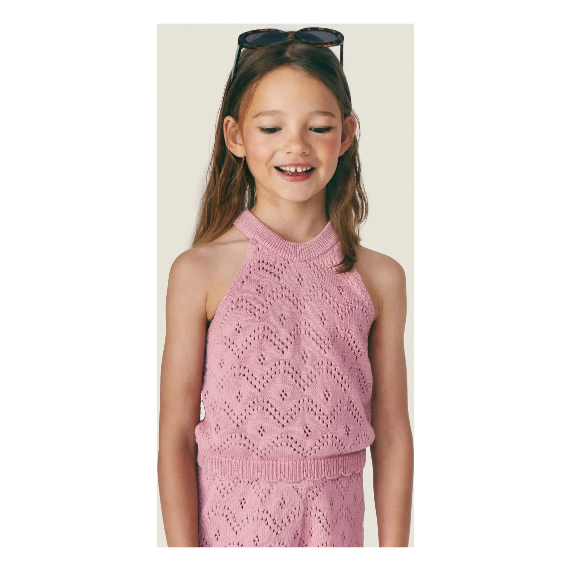 Mipounet - Top de ganchillo Gala | Rosa empolvado