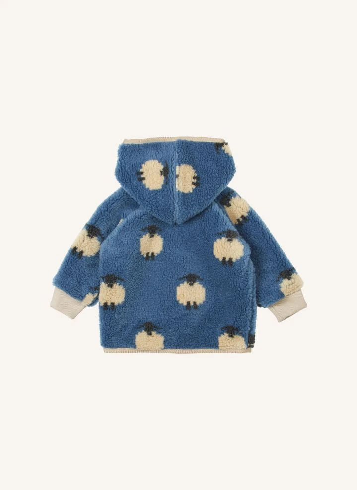 Emile et Ida - Chaqueta Sherpa de piel de oveja para bebé azul