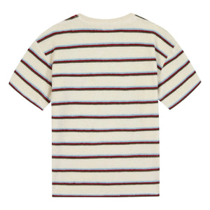 Bonton - Livo Camiseta de Rayas con Toalla | Blanco