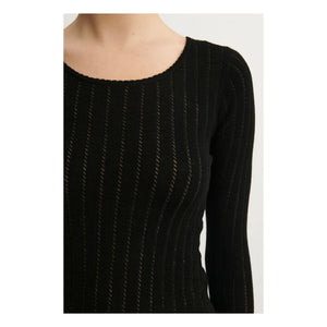 FUB - Braguitas de punto calado de lana merina - Colección Mujer | Negro