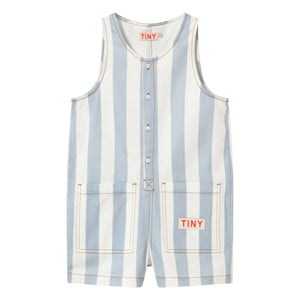 Tinycottons - Mono de sarga a rayas finas azules