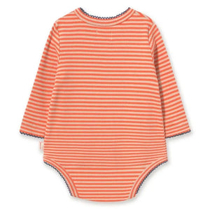 Tinycottons - Body cruzado de algodón orgánico acanalado a rayas | Rojo