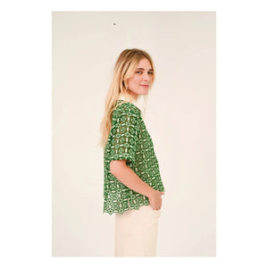 Sacrécoeur - Camisa de guipur Flavia Goya | Verde