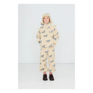 Tinycottons - At Desenli Sherpa Tarzı Fermuarlı Sweatshirt | Krem