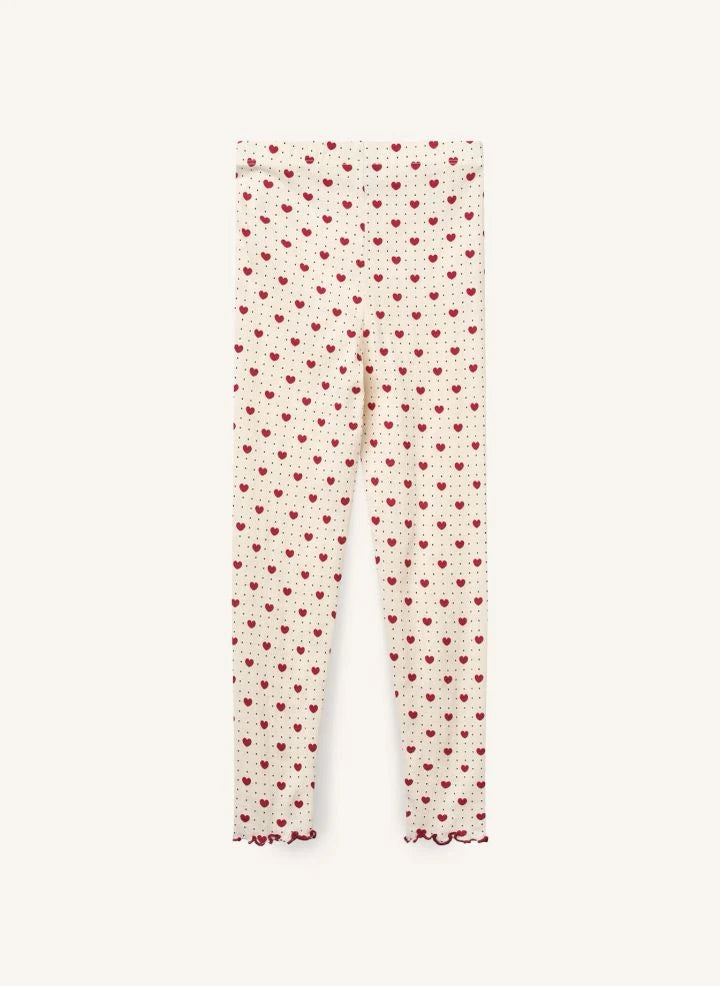 Copenhagen Colors - Leggings krep con corazones | Ecru