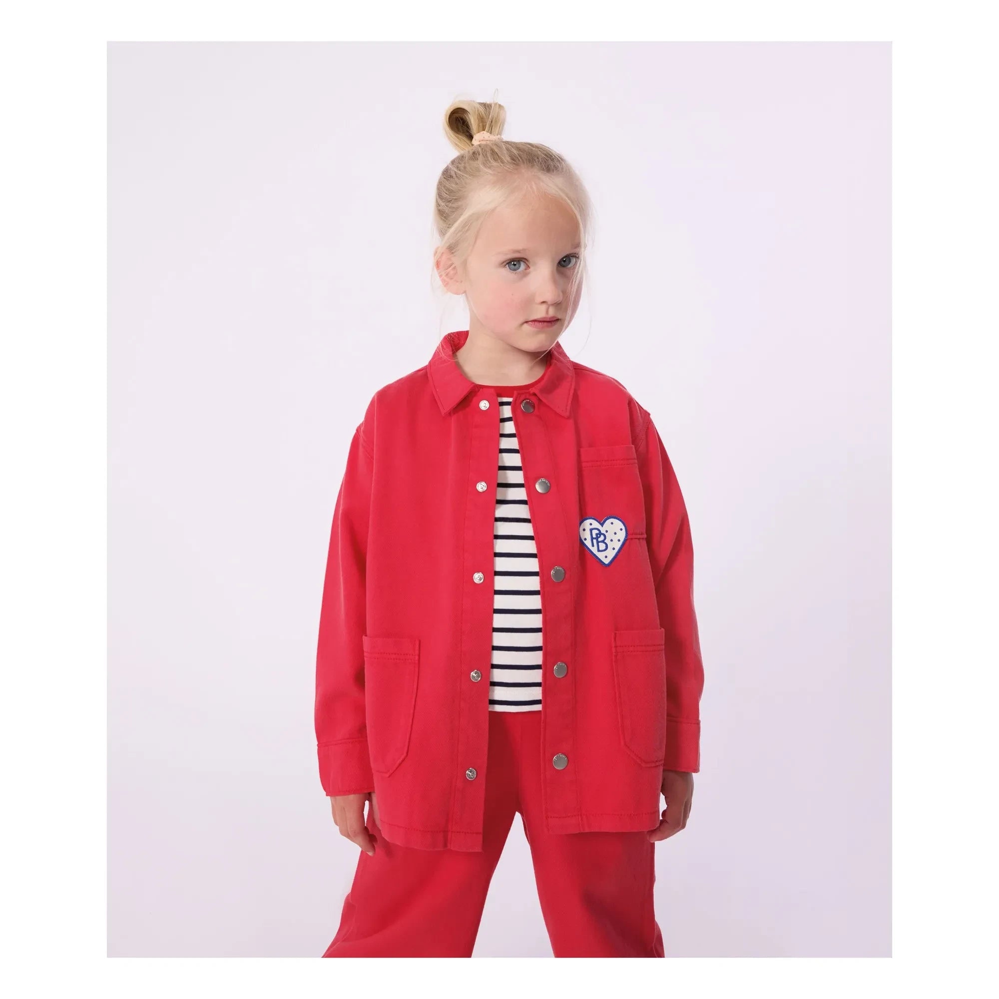 Petit Bateau - Chaqueta de trabajo de mezclilla | Bermellón