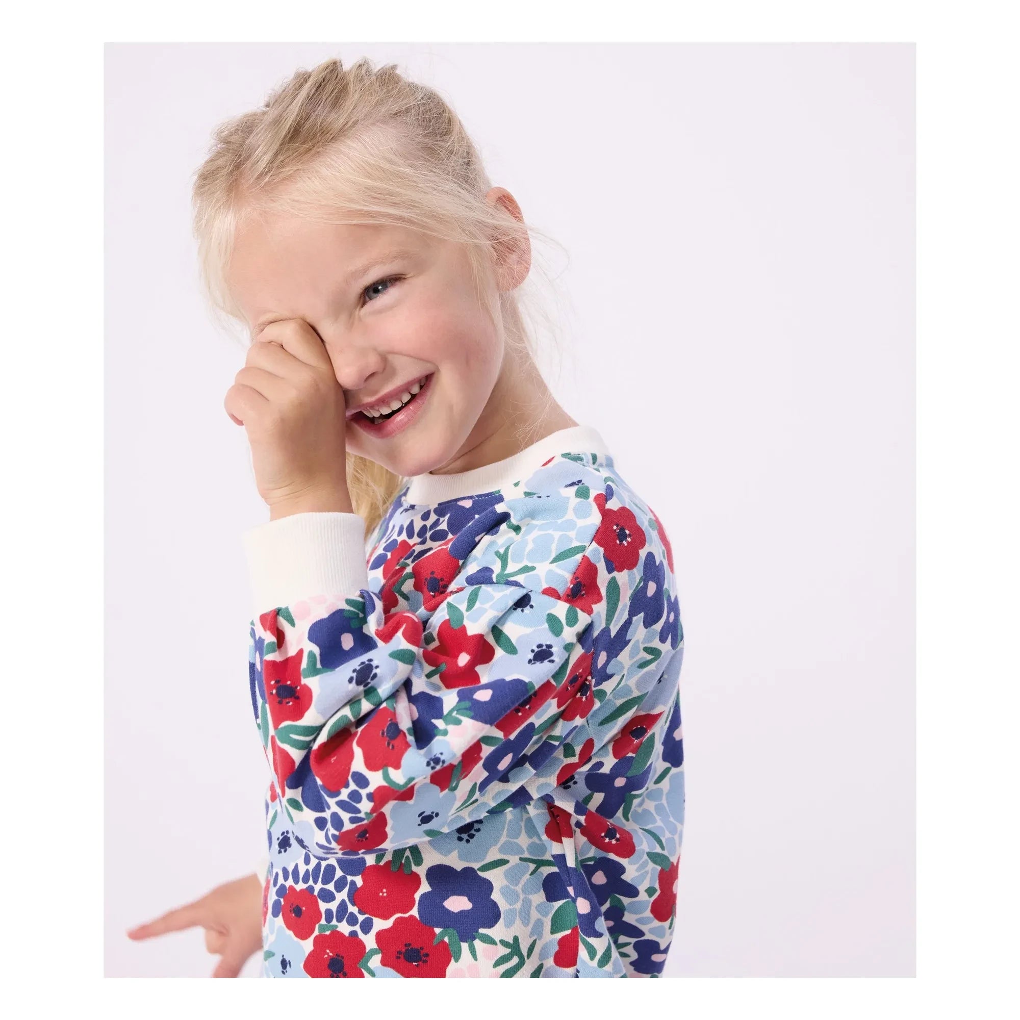 Petit Bateau - Sudadera Polar con Estampado Floral | Azul