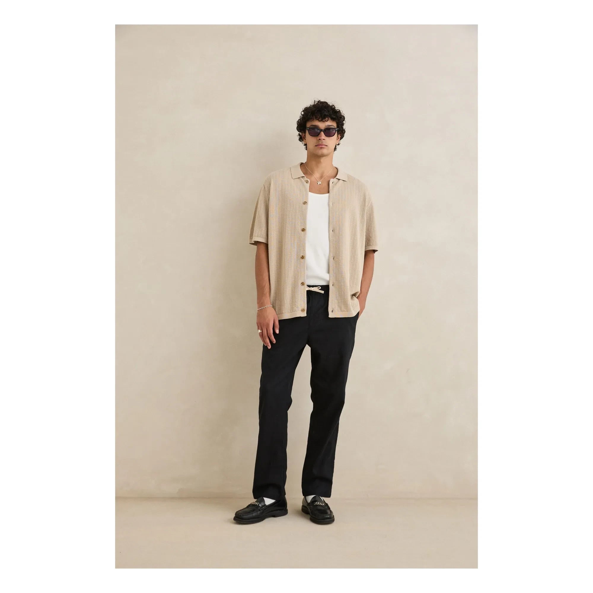 Rhythm - Camisa de manga corta texturizada | Beige