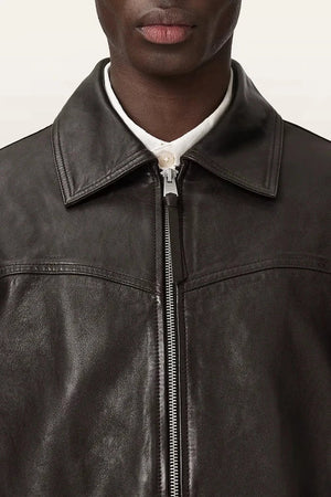 AllSaints Chaqueta de cuero para hombre TUNE