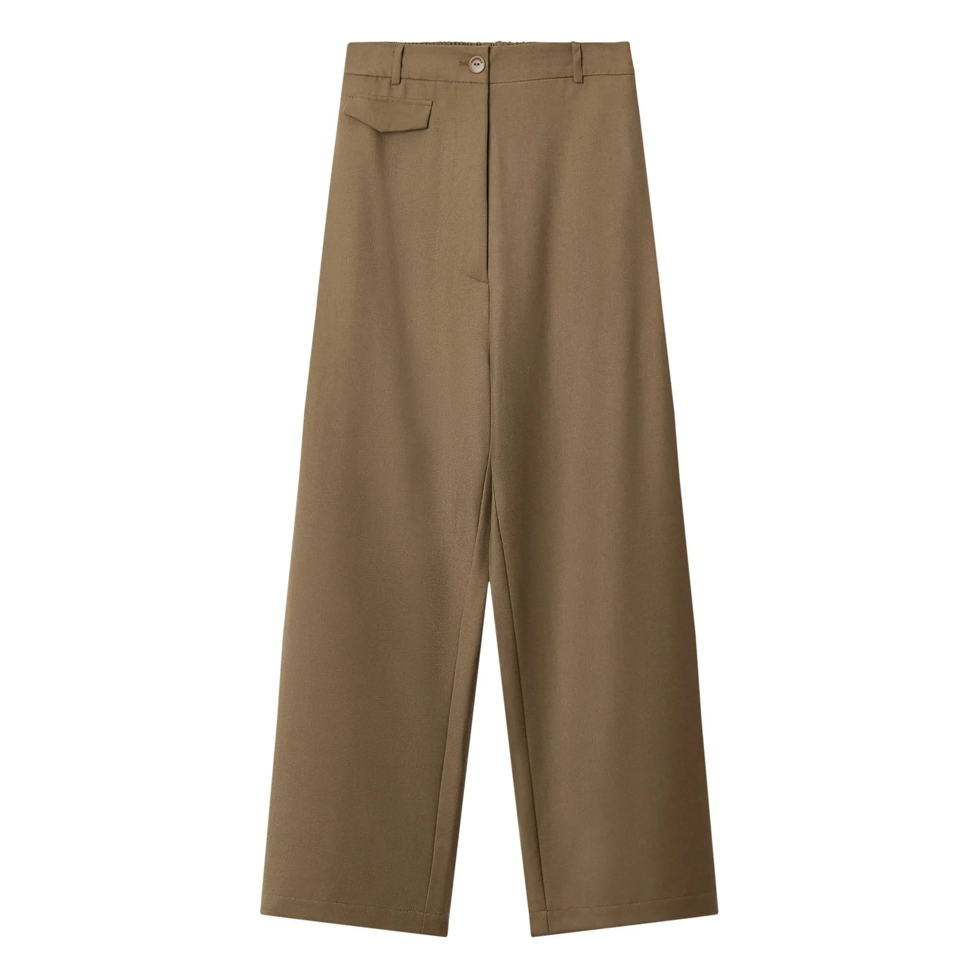 Cordera - Pantalones de Lana Virgen con Bolsillos | Camel