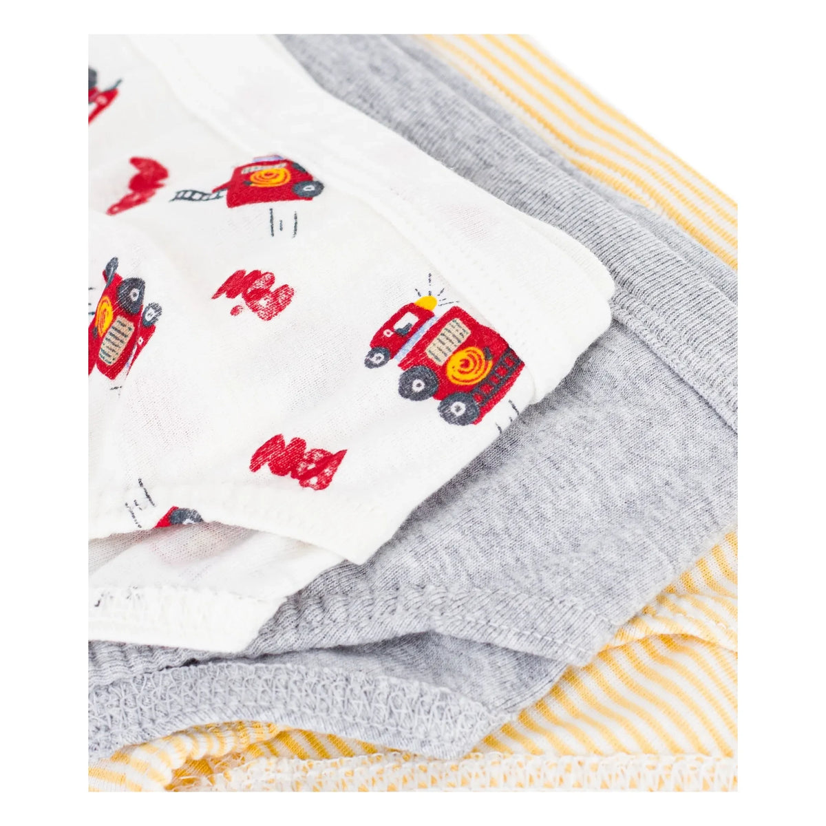 Petit Bateau - Set de 3 Braguitas Bombero | Blanco
