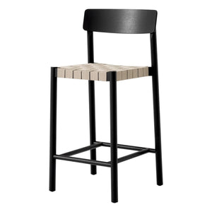 & Tradition - Tabure de bar Betty TK12 de 65 cm con tejido natural, fresno