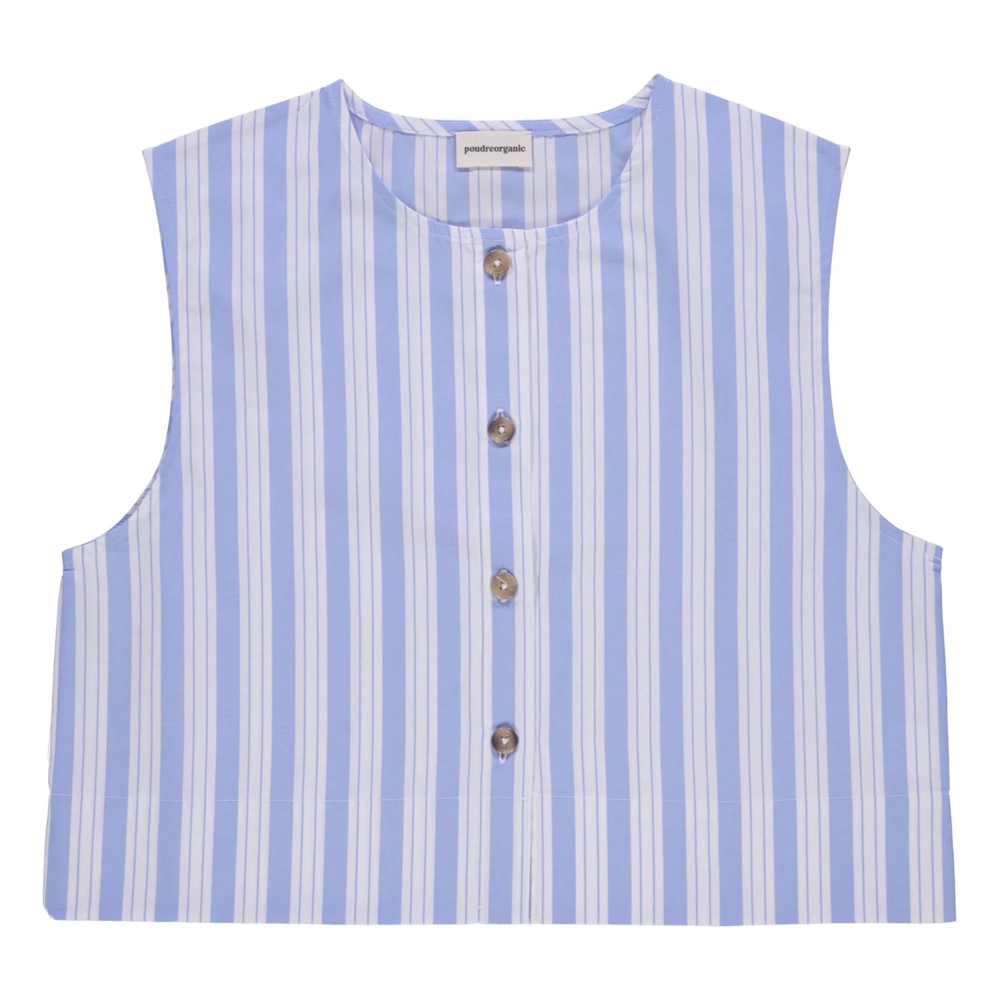 Poudre Organic - Blusa de rayas de vainilla | Azul