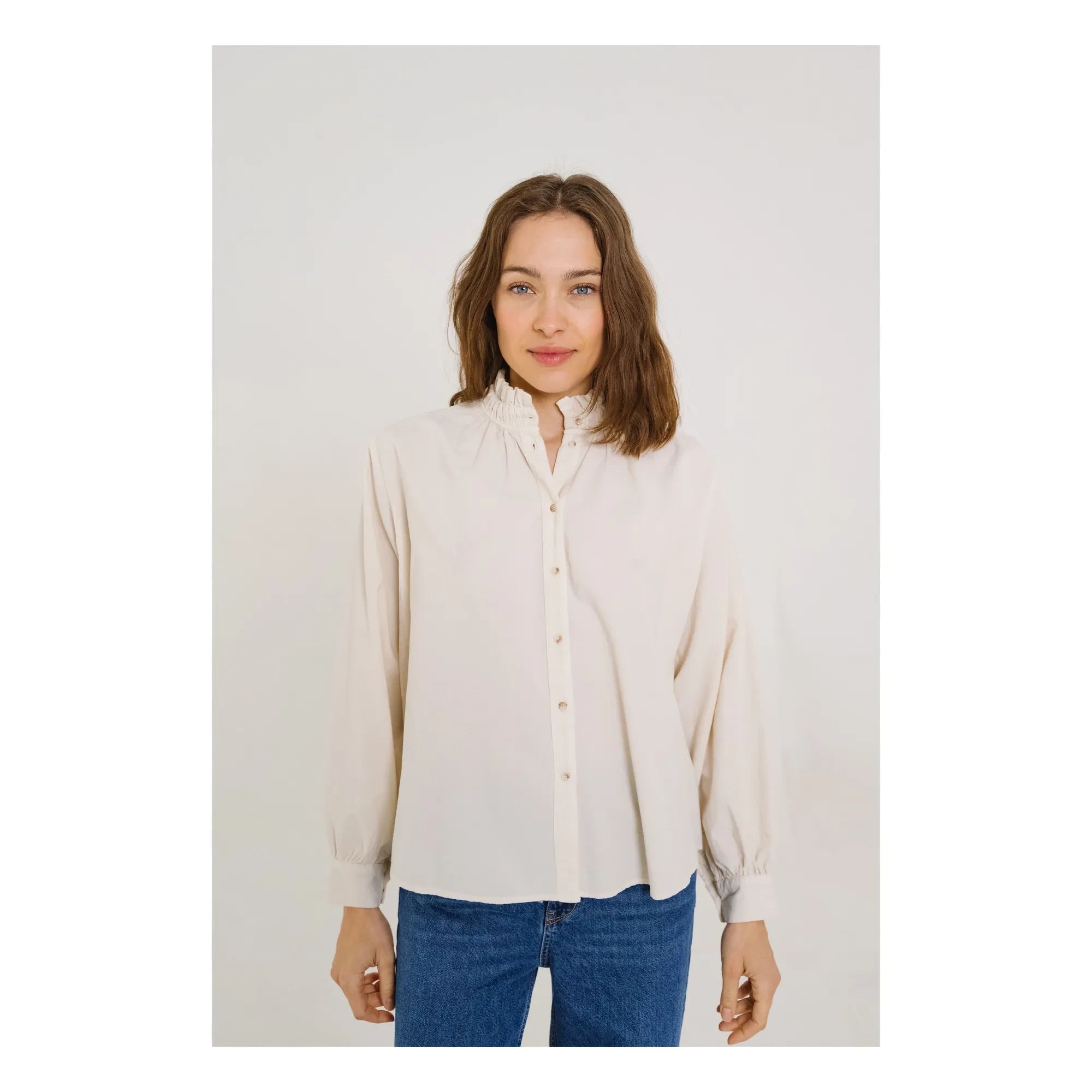 Sacrécoeur - Blusa de terciopelo de mil rayas Soline | Crudo