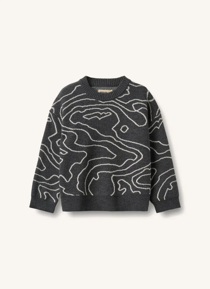 Wheat - Suéter Elias con jacquard de lana merino | Negro