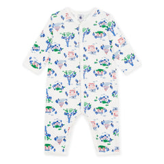 Petit Bateau - Pijama Torre Eiffel de algodón orgánico para dormir bien | Blanco