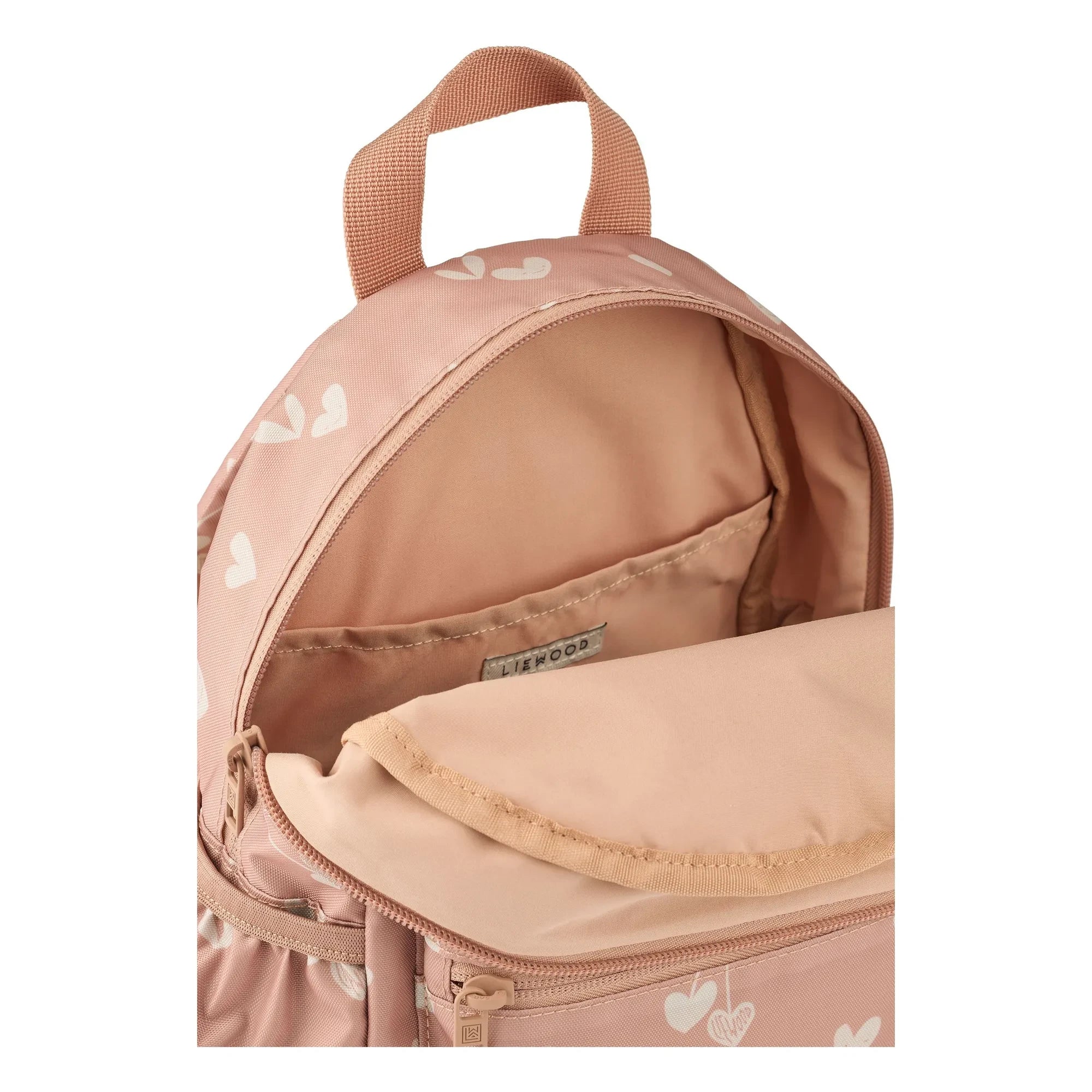 Liewood - Mochila Andreas de fibra reciclada, corazones | Rosa
