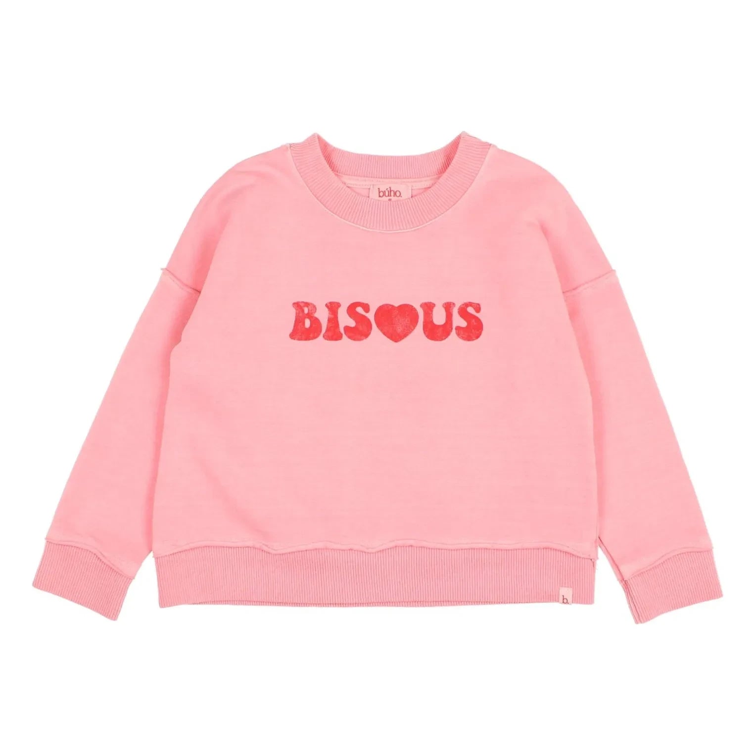 Búho - Sudadera Bisous Algodón Orgánico | Rosa