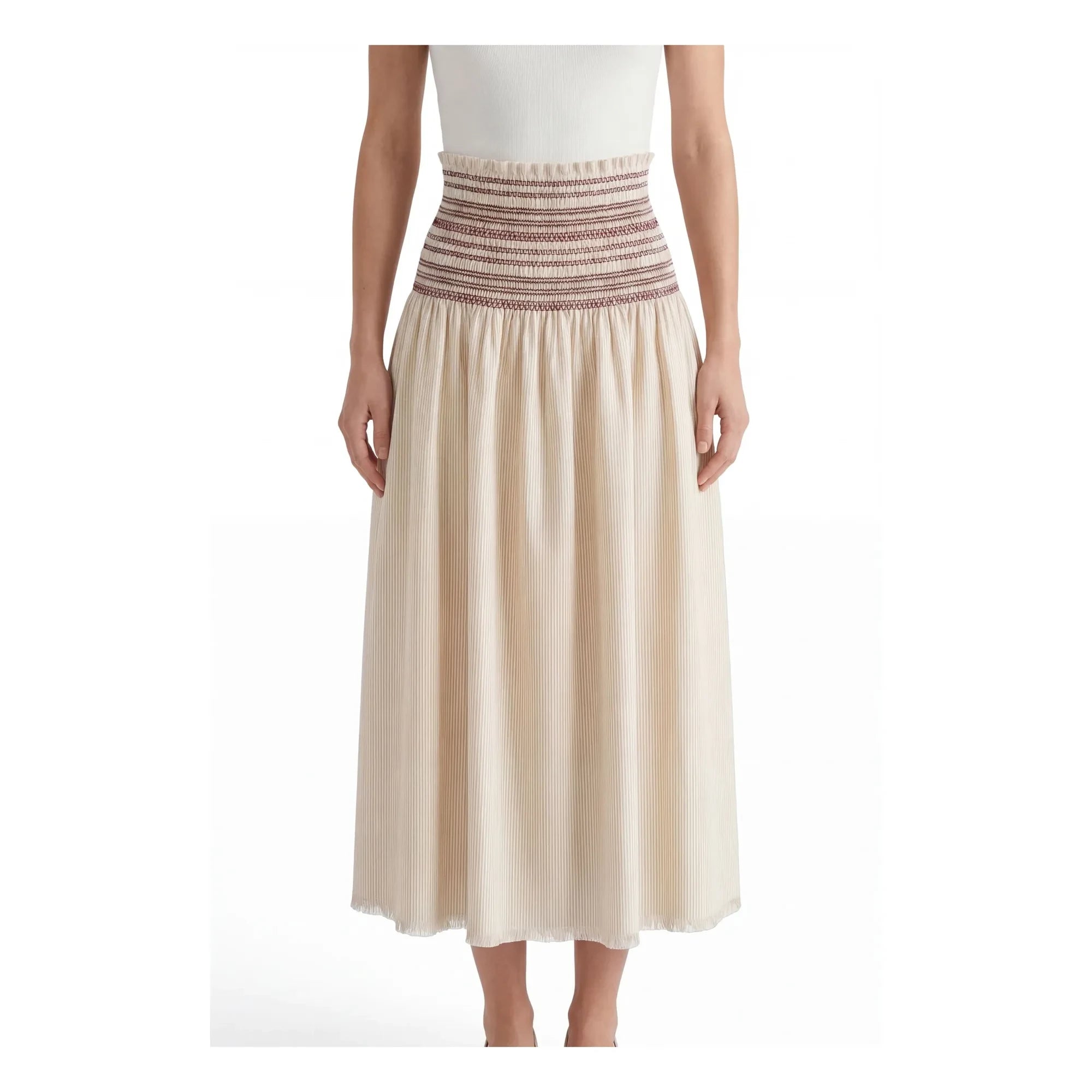 Hod - Aurore Falda Fruncida de Algodón | Crema