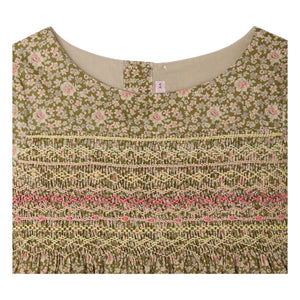 Bonpoint - Vestido de algodón orgánico con estampado Liberty Duchesse | Verde