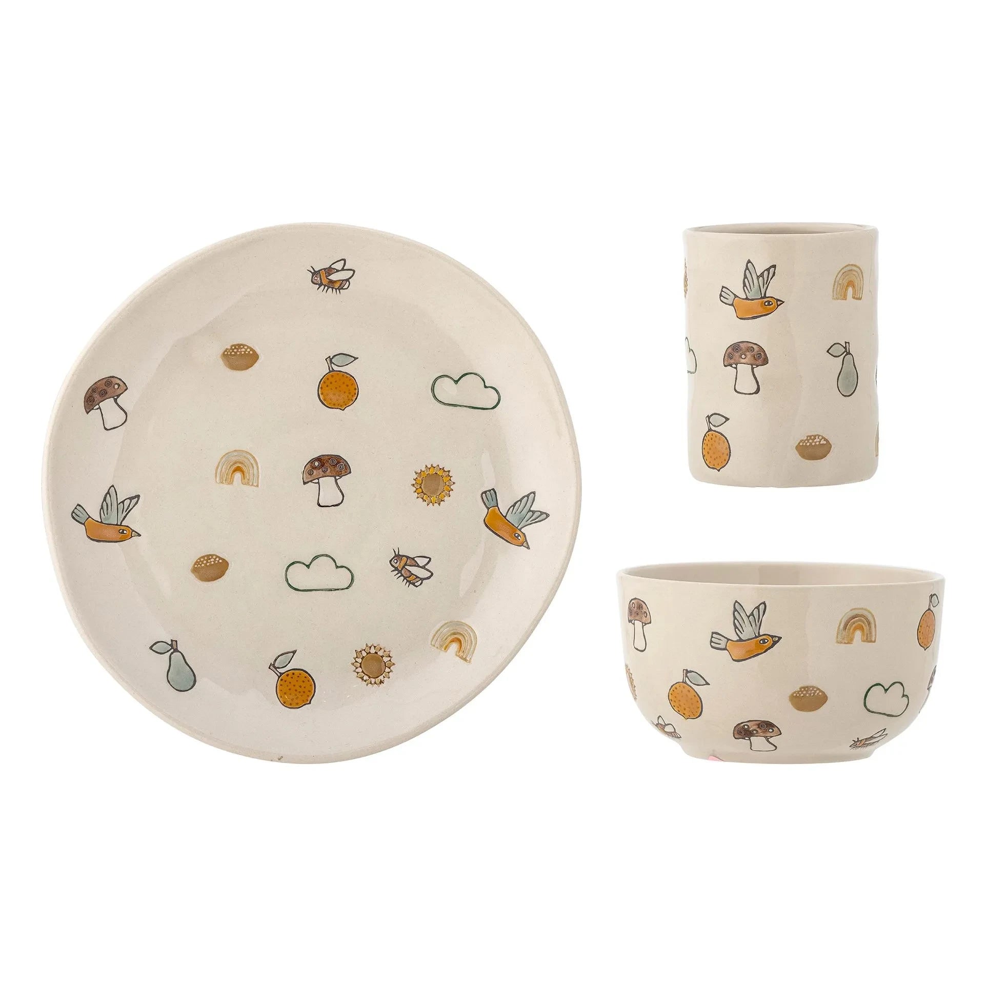 Bloomingville Mini - Vajilla de gres Agnès | Blanco