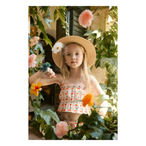 Tinycottons - Top fruncido cerezas | Rosa claro
