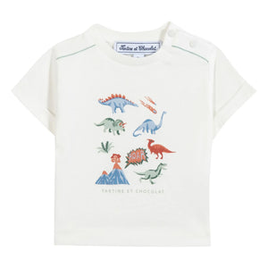 Tartine et Chocolat - Camiseta Estampado Dinosaurio | Crudo