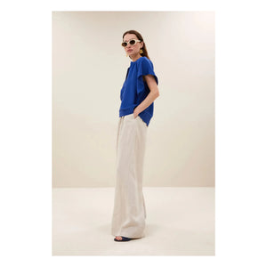 By Bar - Vina Blusa brillante | Azul real