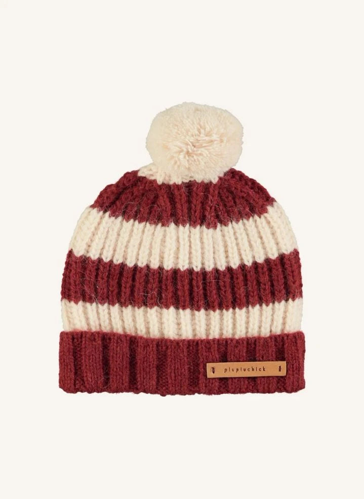 Piupiuchick - Gorro de lana a rayas | Burdeos