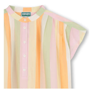 Kenzo - Vestido abotonado a rayas alegres | Rosa claro