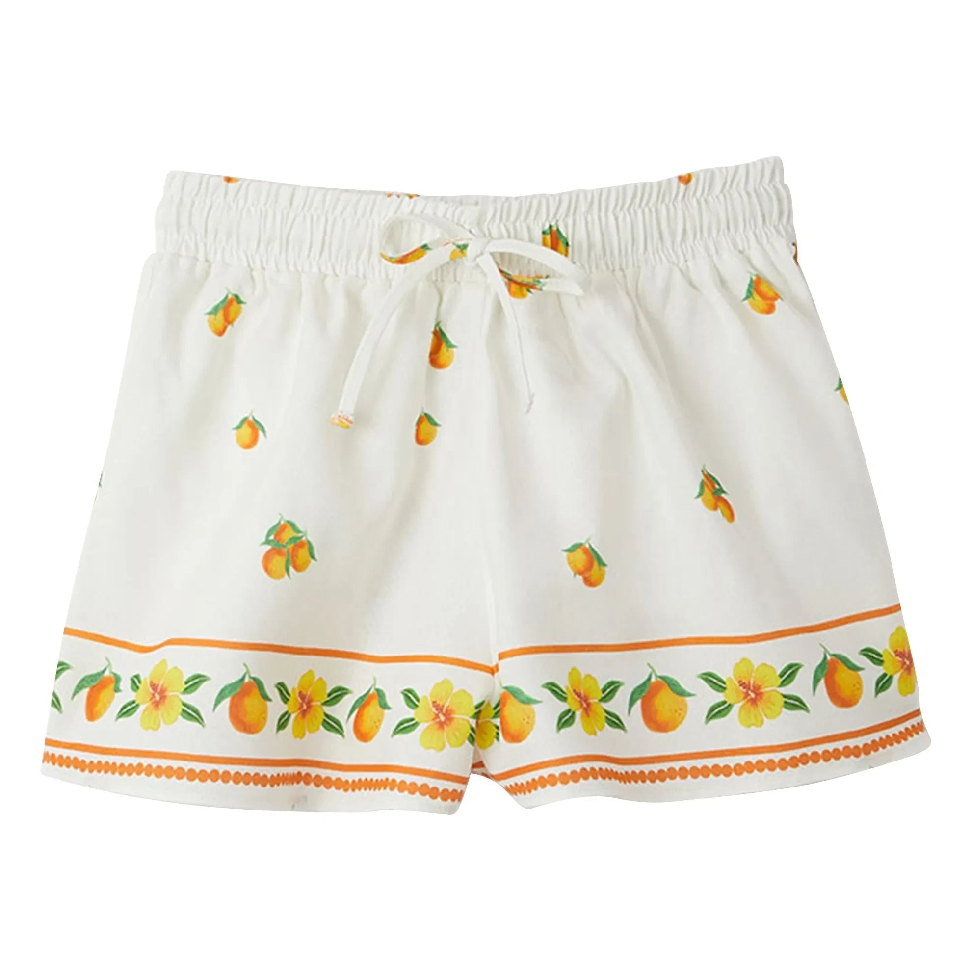 Fábula - Shorts con cordones naranjas | Blanco